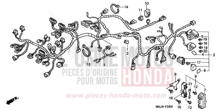WIRE HARNESS (ST1100A) for Pan-European ABS SIENA GOLD METALLIC (Y158) from 1999